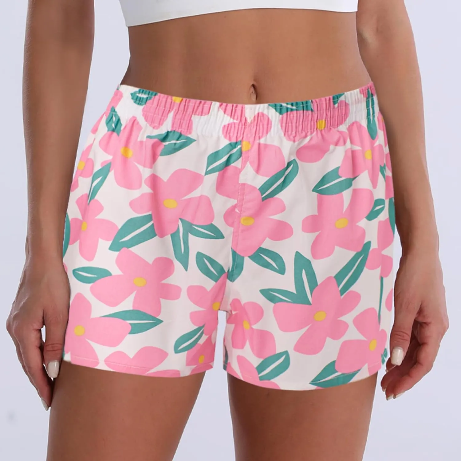 Boxer Shorts for Women Gingham Sleep Y2k Printed Boxers Pj Boxer Short Trendy Checkered Baggy Pj Boxers
