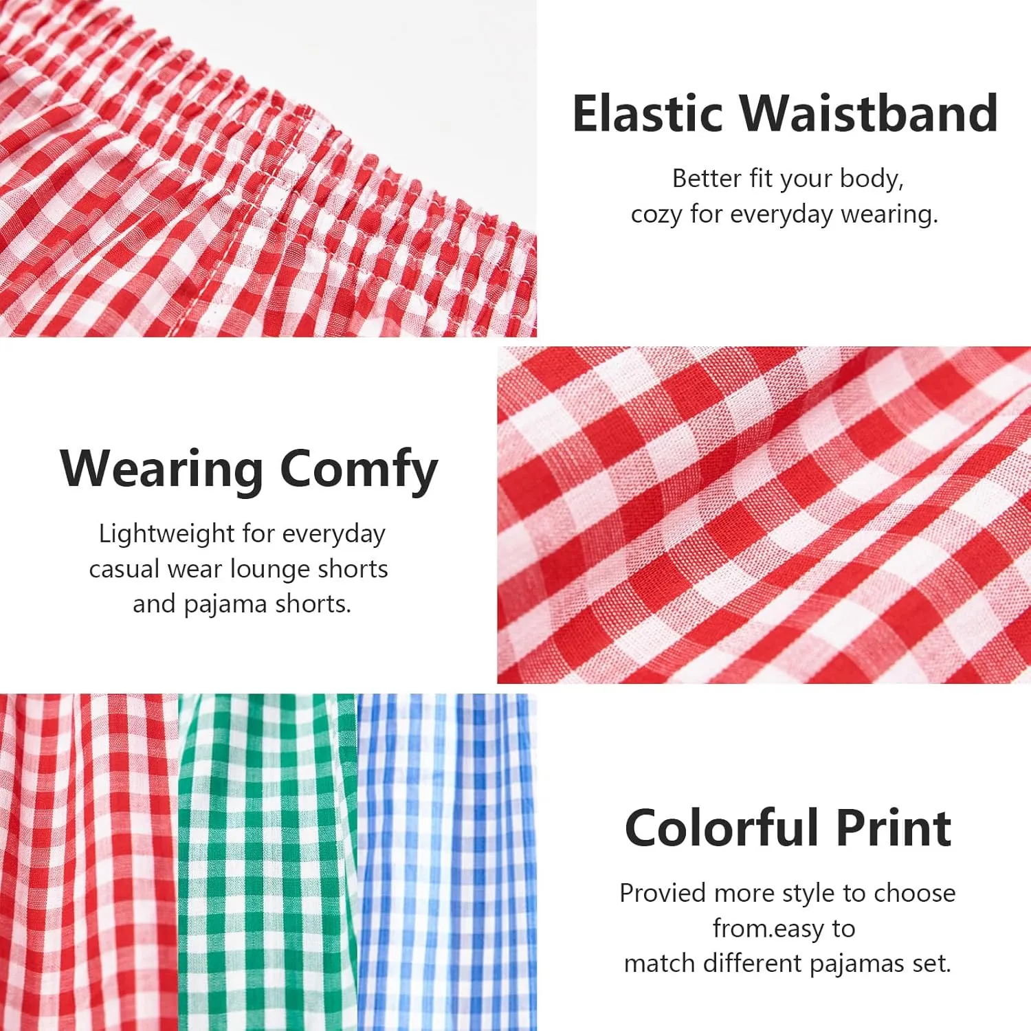Boxer Shorts for Women Gingham Sleep Y2k Printed Boxers Pj Boxer Short Trendy Checkered Baggy Pj Boxers