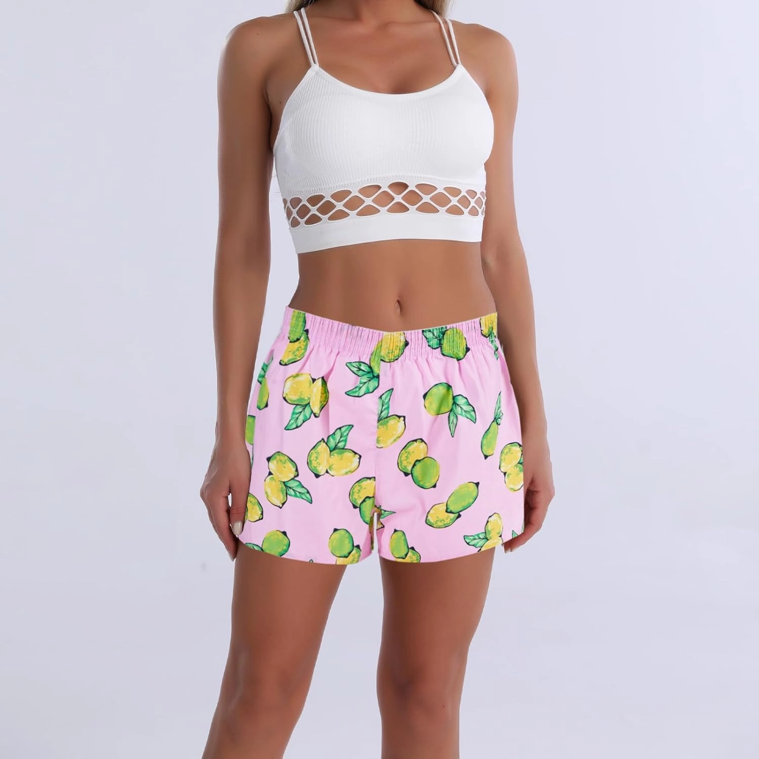 Boxer Shorts for Women Gingham Sleep Y2k Printed Boxers Pj Boxer Short Trendy Checkered Baggy Pj Boxers