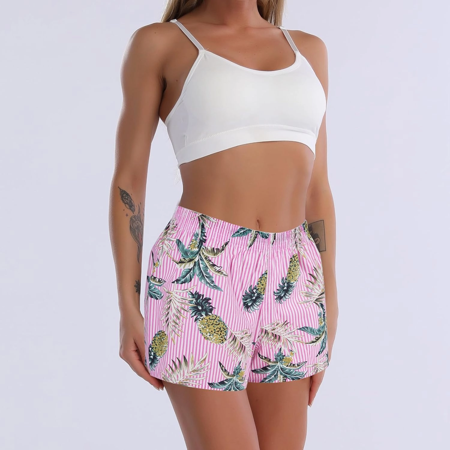 Boxer Shorts for Women Gingham Sleep Y2k Printed Boxers Pj Boxer Short Trendy Checkered Baggy Pj Boxers
