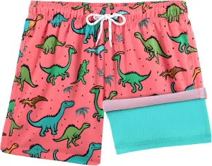 BRISIRA Boys Swim Trunks Bathing Suit Compression Liner Swimsuit Anti-Chafe Swim Shorts Toddler Kids Youth Teen Quick Dry