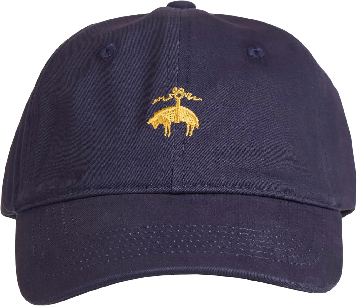 Brooks Brothers Men’s Classic 100% Cotton Twill Baseball Cap - Woven Logo One-Size Adjustable Hat, Navy Classic
