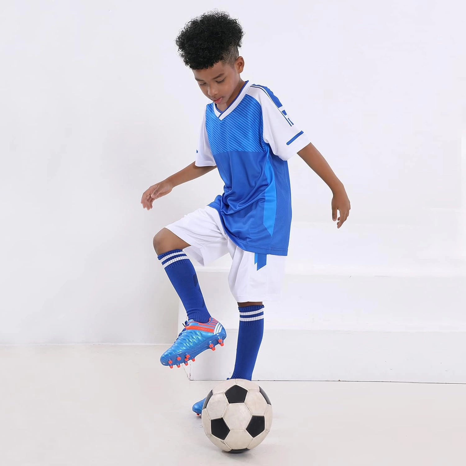 brooman Kids Athletic Soccer Cleats Boys Girls Outdoor Firm Ground Football Shoes