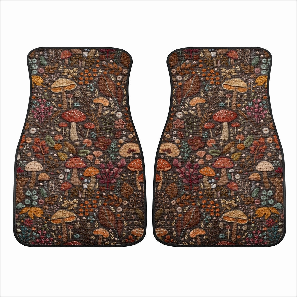 Brown Mushrooms Car Floor Mats