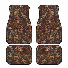 Brown Mushrooms Car Floor Mats