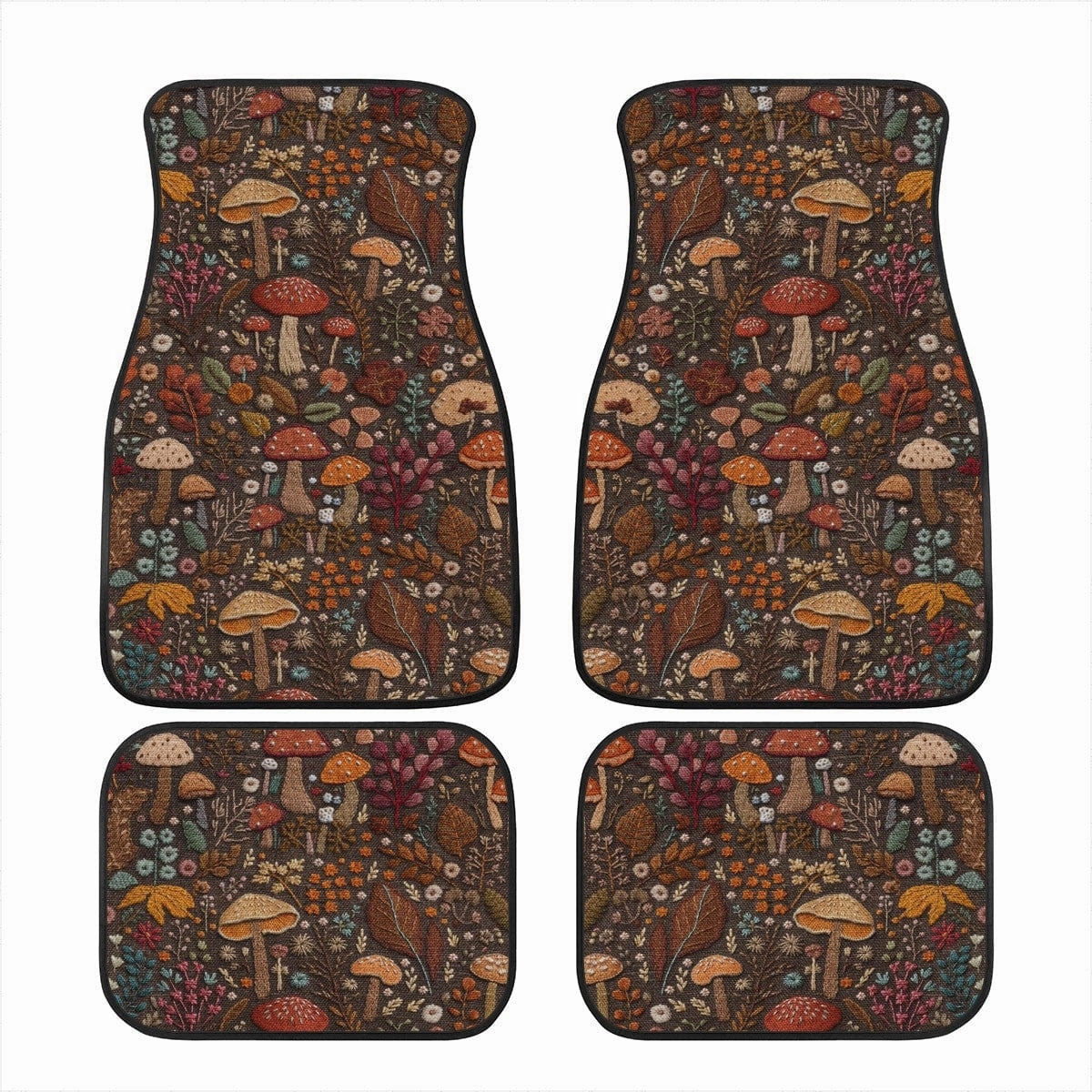 Brown Mushrooms Car Floor Mats