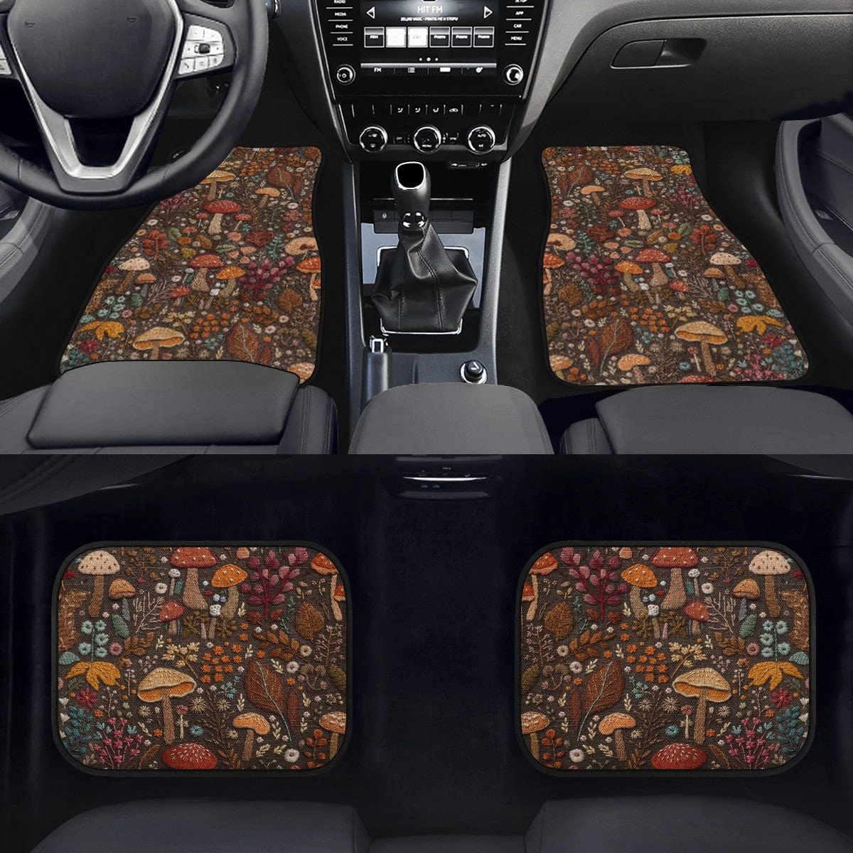 Brown Mushrooms Car Floor Mats