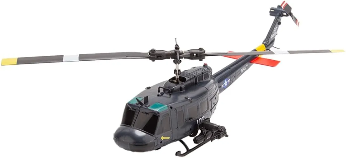 C032 UH-1 Huey RC Helicopter for Adults - 1/48 Scale 2.4G 6CH Flybarless Remote Control Helicopter, 3D Stunt Flight & High-Precision RC Airplane for Beginners