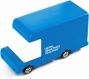 CANDYCAR® Wooden Diecast Collection - New York Times Delivery Van, Premium Handcrafted Beech Wood Toy Car