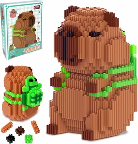 Capybara Building Blocks, 1606 PCS Capybara Mini Building Block Sets, Capibara Micro Building Blocks with Turtle, Party Favors Birthday Gifts for Adults