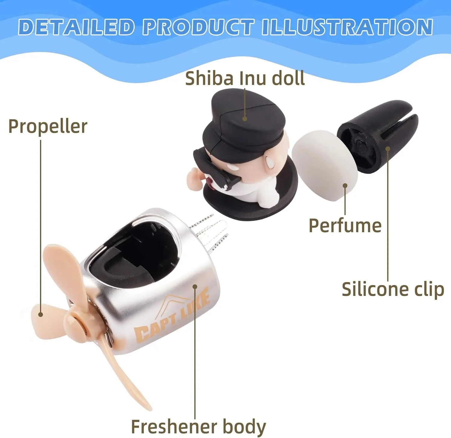 Car Air Fresheners Cartoon Pilot Automotive Air Outlet Propeller Cute Car Diffuser Creative Car Perfume Decoration for Car Vent Clips Car Vent Clip Air Freshener Accessories for Women Men