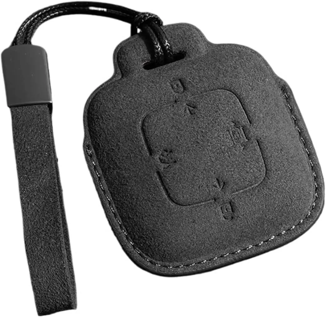 Car Key Keychain Case Cover Compatible for Extremely Krypton 001 Alcantara Cute Accessoire Voiture Holder Suede Accessories(A Black 2)