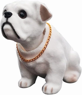 Car Animal Shaking Head Ornament,Bobbing Head Dog Cute Cartoon Resin Cake Decoration Interior Dashboard Trim Design Doll Toy Gift for Home Shop Office Simulation Accessories Bulldog