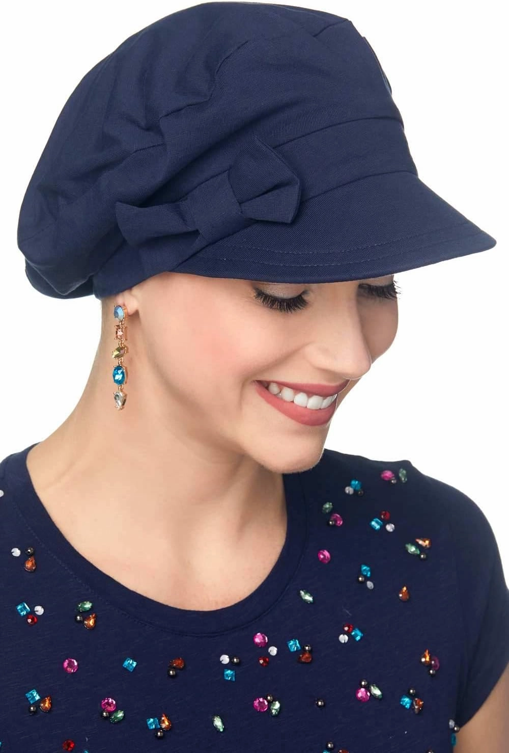 Cardani 100% Cotton Ball Cap with Detachable Bow Versatility Hat - UPF 50  Sun Protection