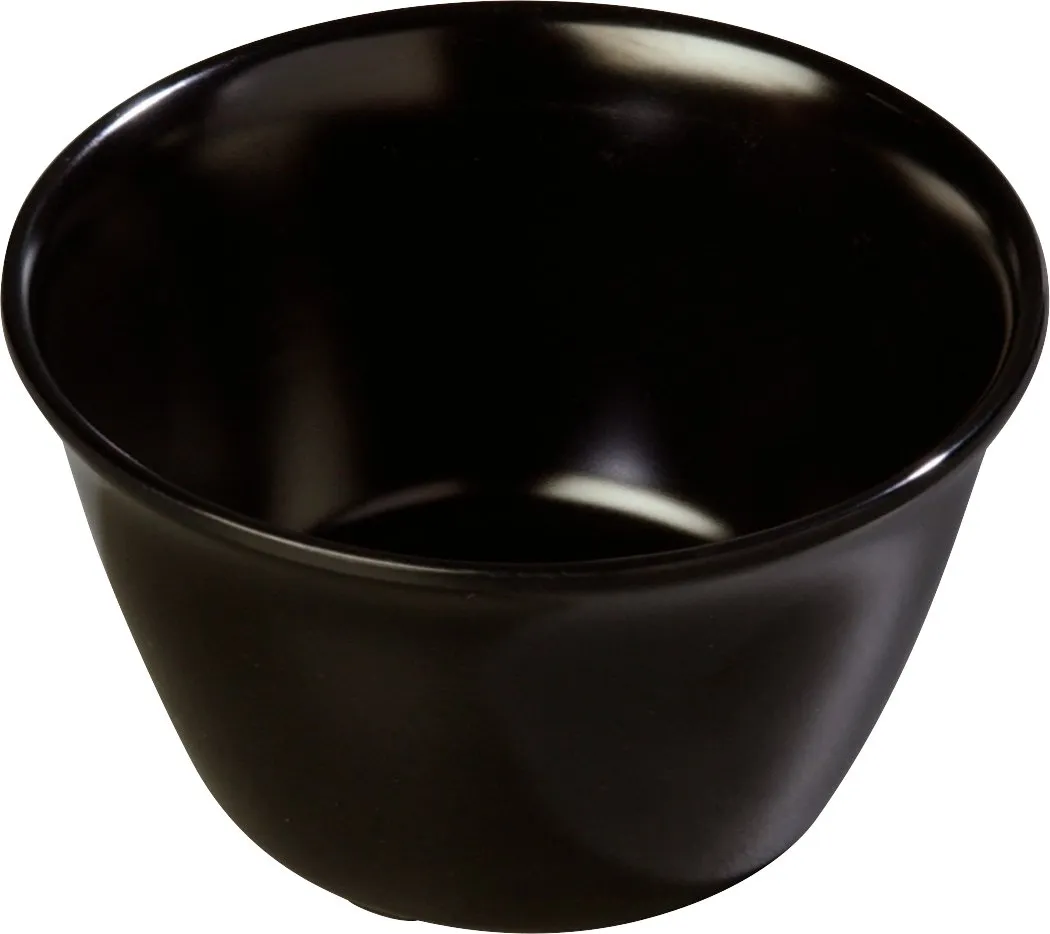 Carlisle FoodService Products Dallas Ware Reusable Plastic Bowl Bouillon Cup Bowl for Home and Restaurant, Melamine, 8 Ounces, Black, (Pack of 24)
