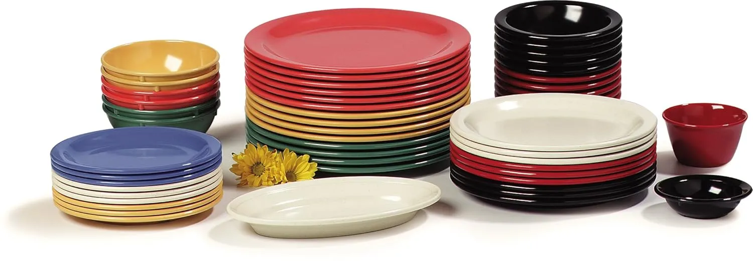 Carlisle FoodService Products Dallas Ware Reusable Plastic Bowl Bouillon Cup Bowl for Home and Restaurant, Melamine, 8 Ounces, Red, (Pack of 24)