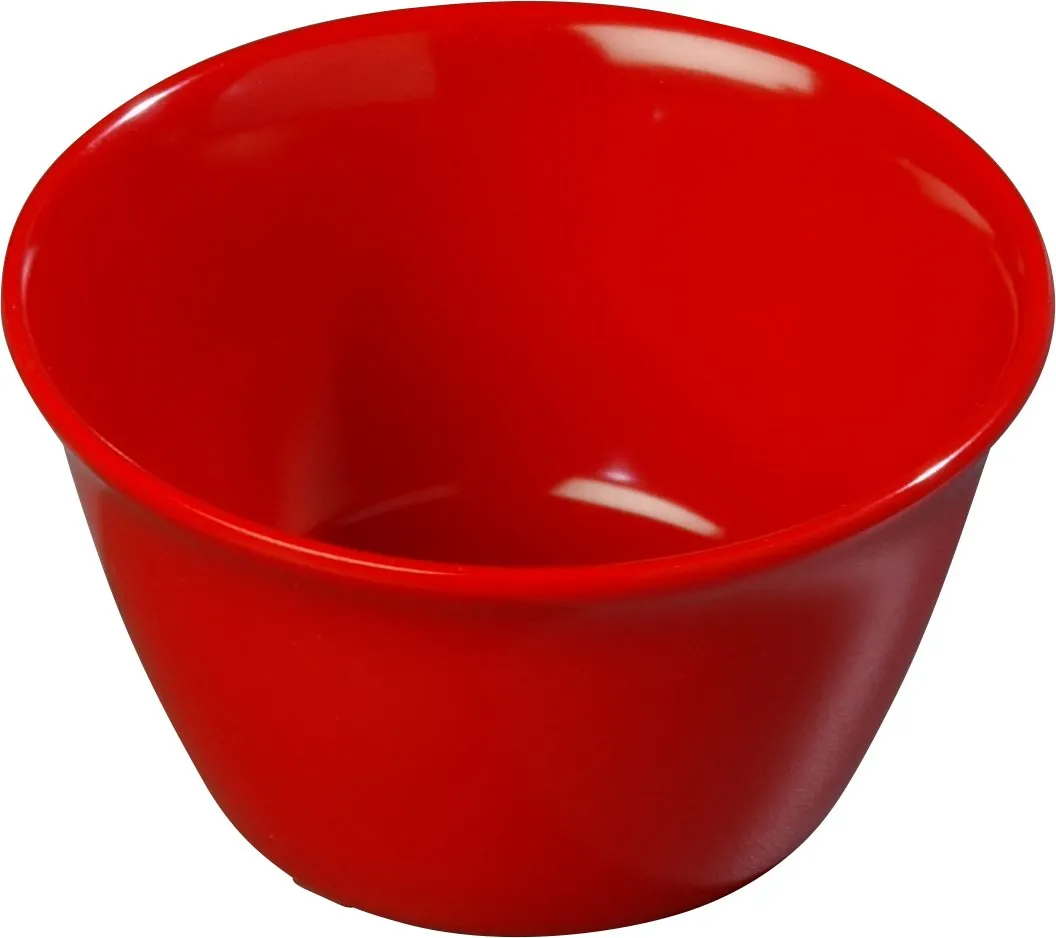 Carlisle FoodService Products Dallas Ware Reusable Plastic Bowl Bouillon Cup Bowl for Home and Restaurant, Melamine, 8 Ounces, Red, (Pack of 24)