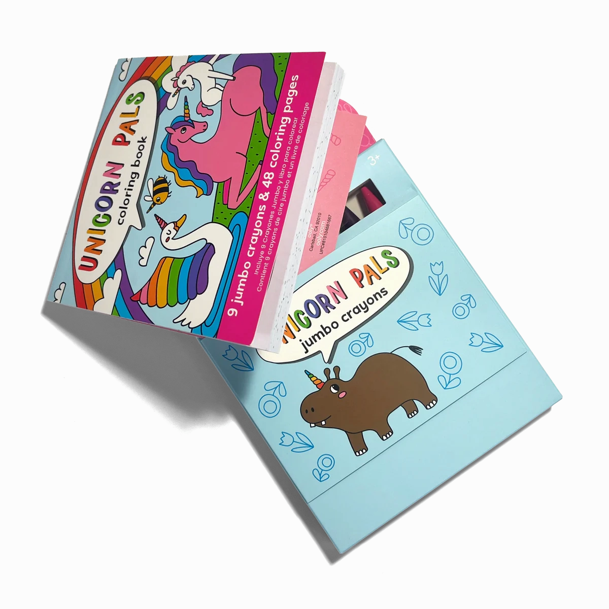 Carry Along! Coloring Book and Crayon Set - Unicorn Pals - Set of 9 Crayons