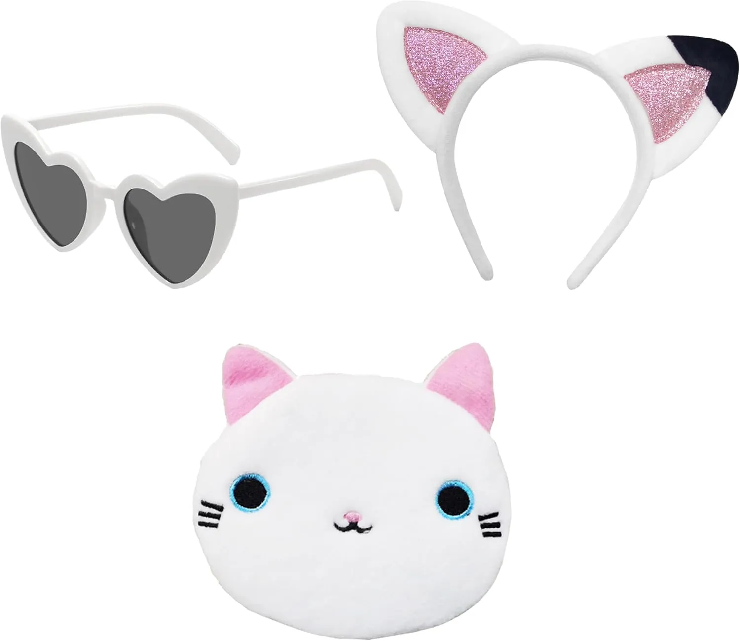 Cat Dollhouse Costume Ruffle Sleeve Casual Dresses With Headband Wallet And Glasses Halloween Birthday Party Outfits