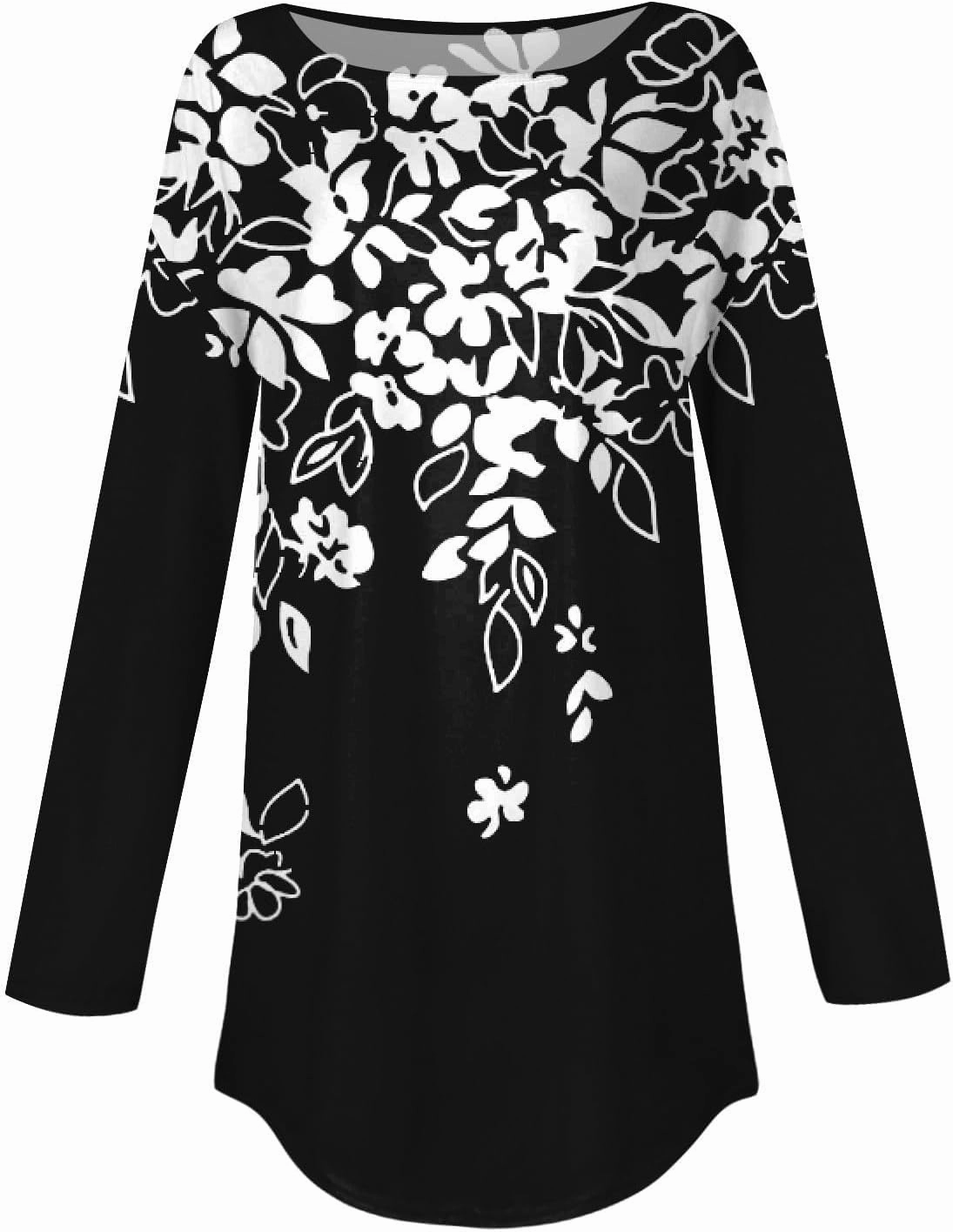 Ceboyel Women's Long Sleeve Tops 2023 Dressy Causal Shirts Tees Trendy Going Out Blouse Tunics Cute Fall Ladies Clothing 2023