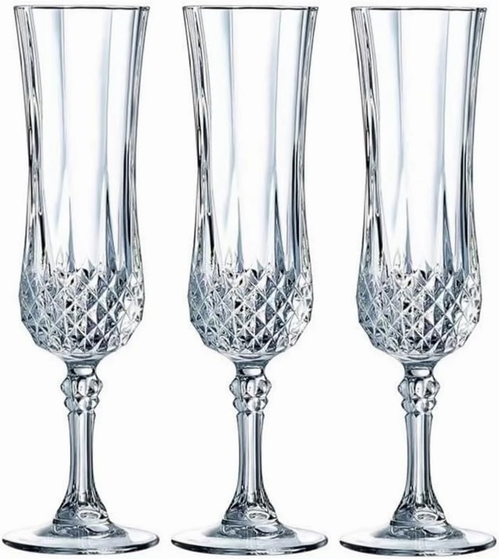 Champagne Flutes，Champagne Glasses set,White Wine Glass Set,Medium 5.4 oz champagne flutes, set of 3