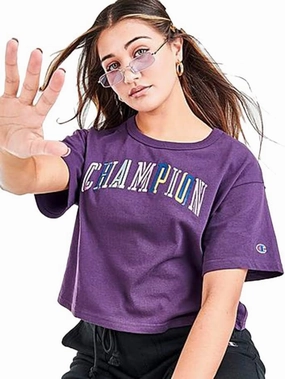 Champion Women's Cropped T-shirt, Classic Cropped Tee Shirt for Women, Crop Top Tee Shirts