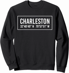 CHARLESTON SC SOUTH CAROLINA Funny City Coordinates Gift Sweatshirt