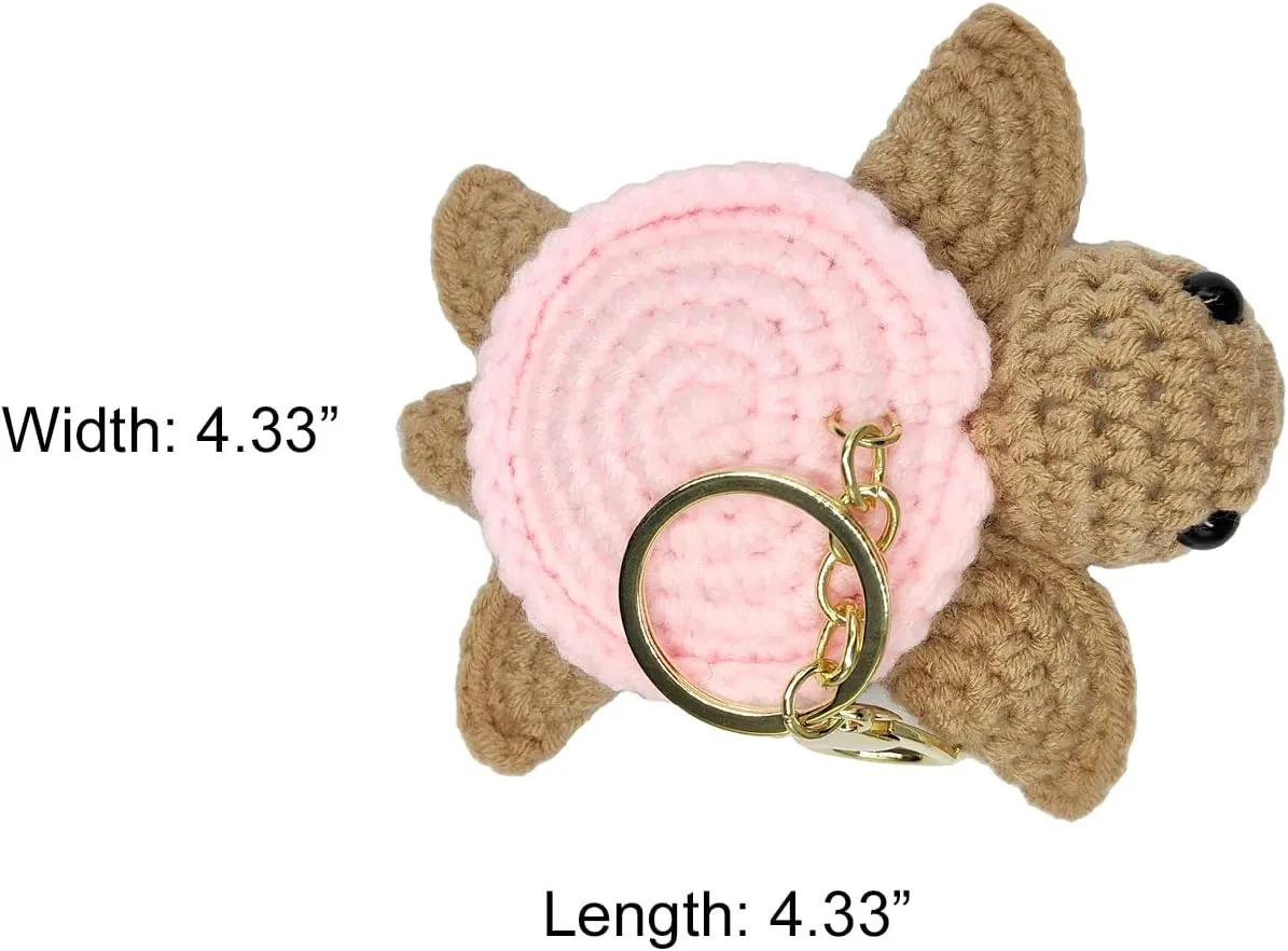 CHEZBABY Handmade Crochet Cute Bag Charm Key Chain Car Keyring Handbag Cute Purse Charm Pendant for Man and Women