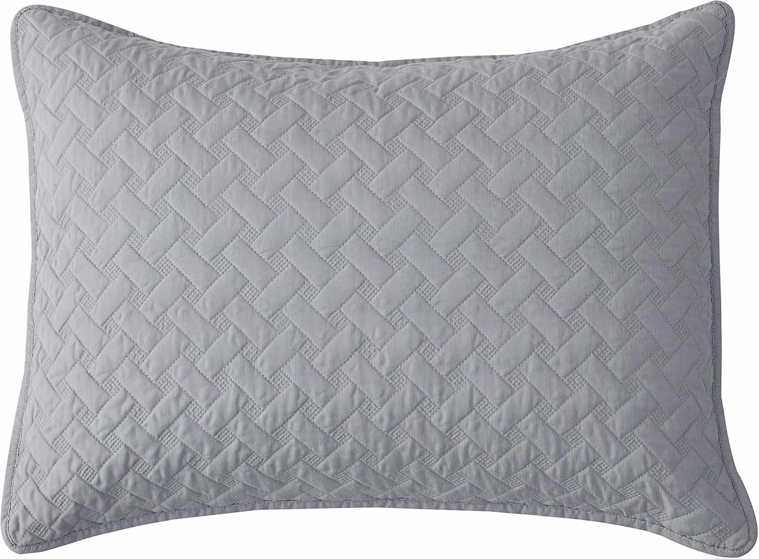 Chezmoi Collection Randall 3-Piece Soft Cooling Blend of Rayon Derived from Bamboo & Polyester Quilt Bedspread Basketweave Quilted Coverlet Set (King, Light Gray)