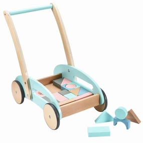 Childlike Behavior Baby Walker Push Toy - Baby Push Walker with Wheels - Push Walkers for 1 Year Old - Push Toy with Building Blocks for Babies, Toddler Kids - Baby Walker Toy - Step Walking Act