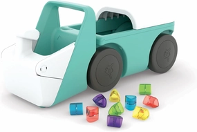 Chillafish Blockie 4-Wheel First Ride-on That Cleans up and Carries All Your Toys, 10 Play Blocks Included to Scoop in Digger-Style Action, Age 1-3 Years, Mint