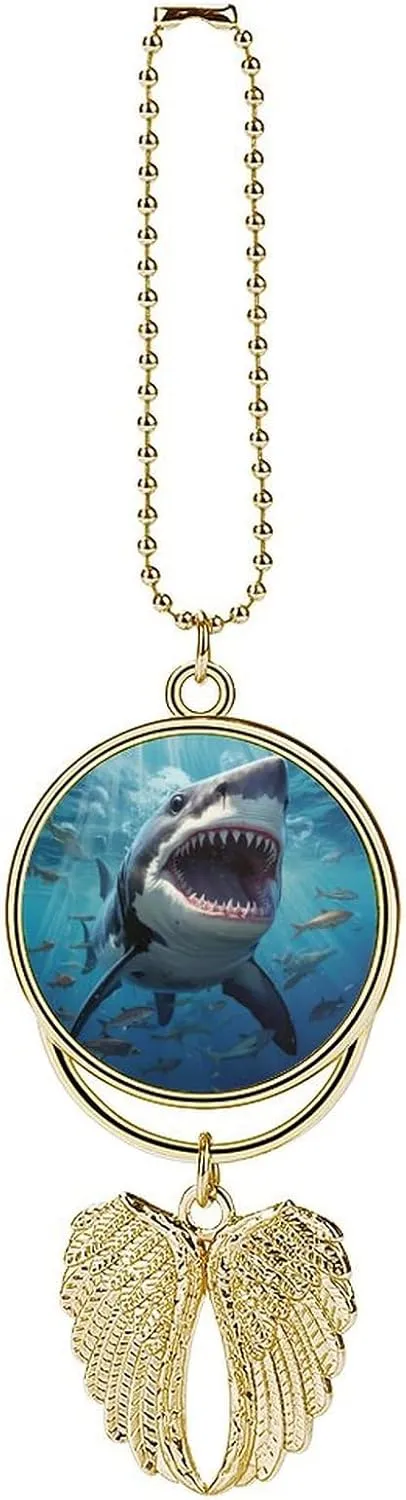 Chomp Shark Ocean Car Hanging Ornament Rearview Mirror Pendant Decorative Interior Accessories