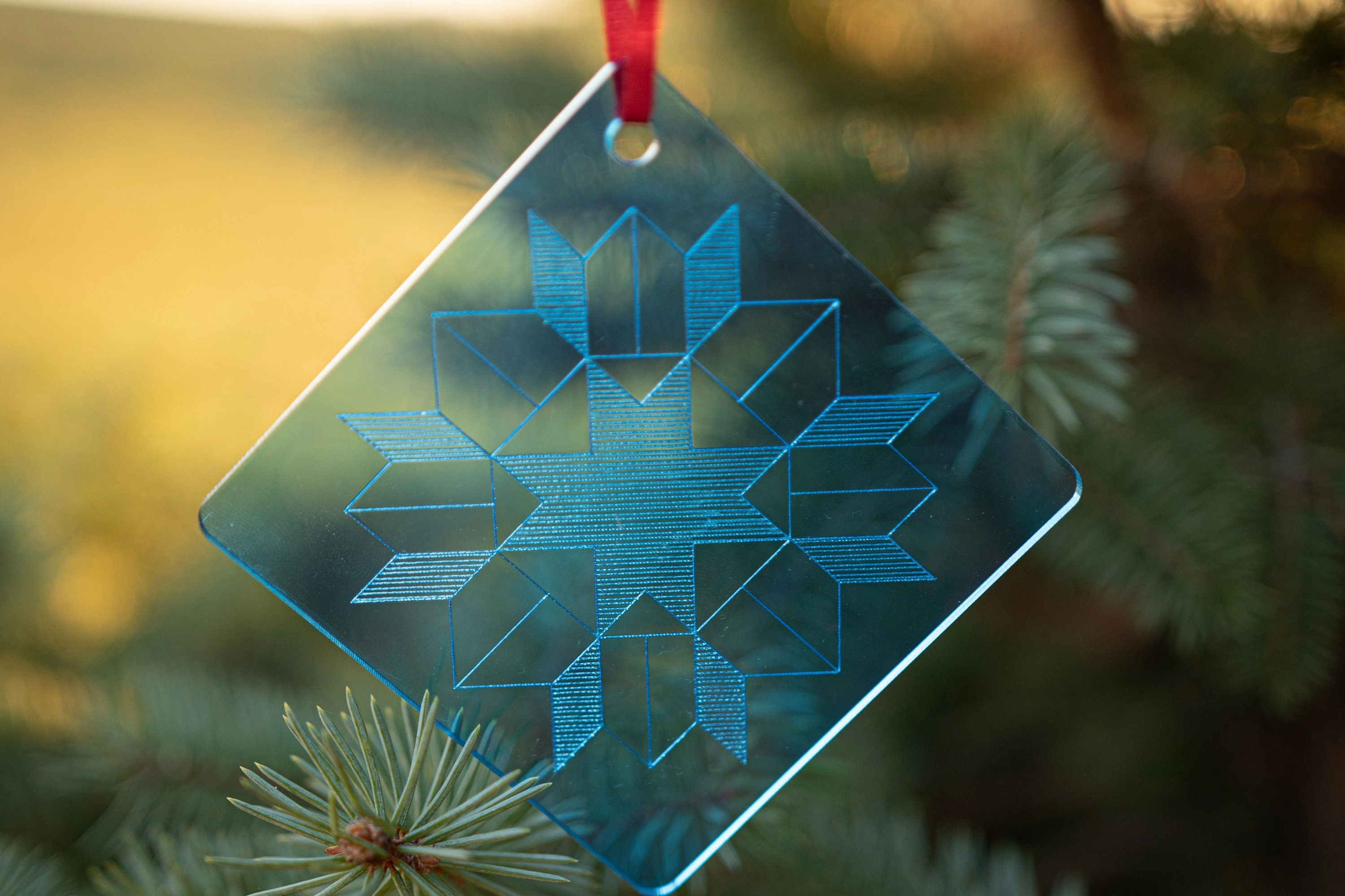 Christmas quilt block ornaments