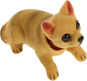 Ciieeo Sturdy Resin Dog Ornament Car Dashboard Toy Interactive Dashboard Head Dogs Figurine