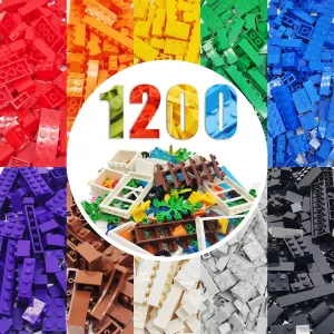 Classic Building Bricks Set, Includes Wheels, Doors, Windows - 14 Shapes Creative Building Blocks, Compatible, Weighs Approx. 3.53 lbs