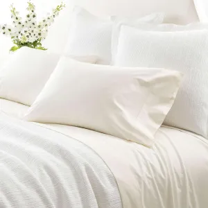 Classic Hemstitch Ivory Sheet Set, Twin Size, Ivory Solid Pattern