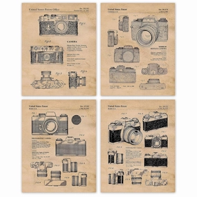 Classic Classic M3 R4 Camera Patent Prints, 4 (8x10) Unframed Photos, Wall Art Decor Gift for Home Work Office Man Cave School Lab College Student Teacher Leica Rollei Photography Sports Champs