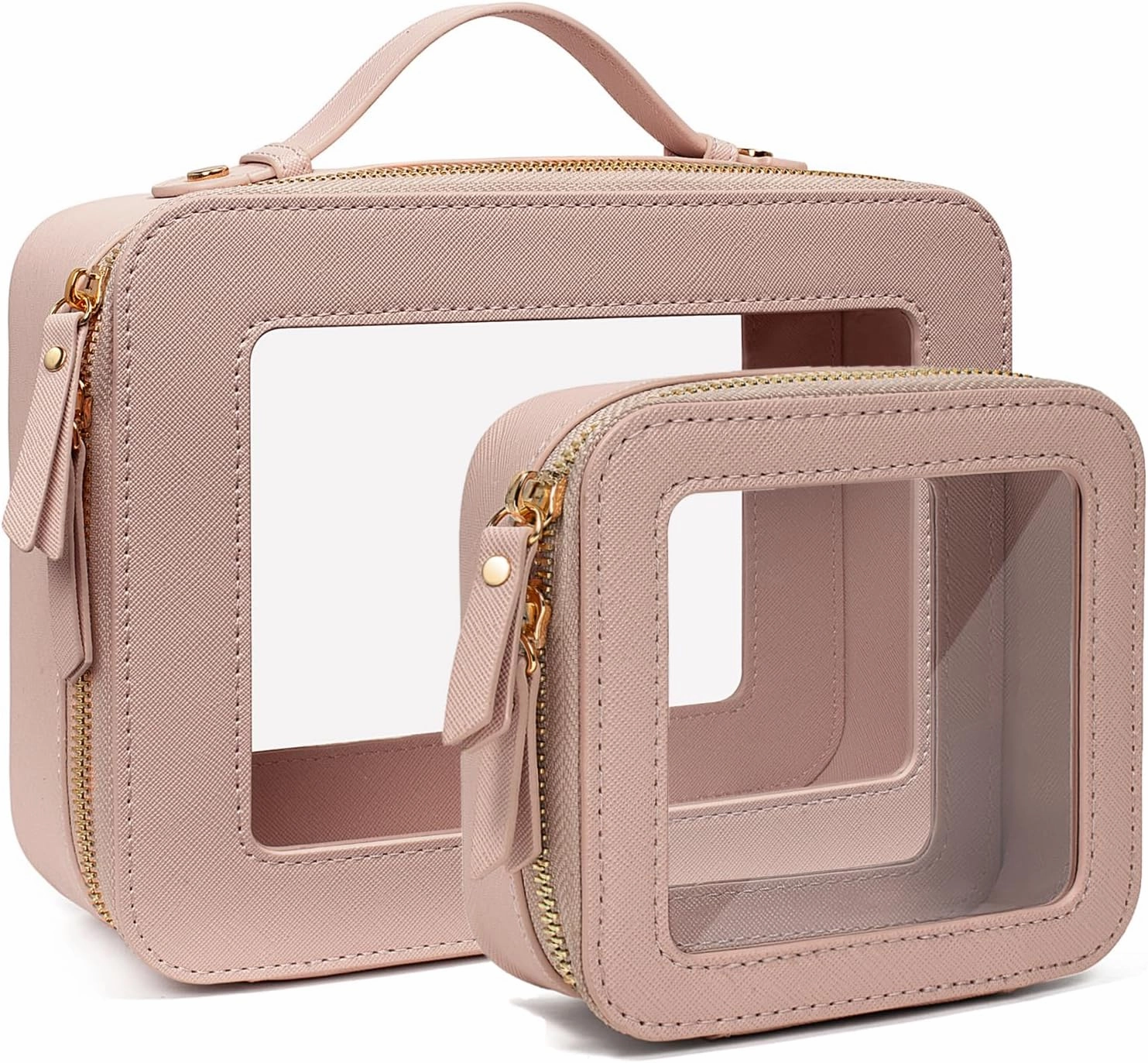 Clear Makeup Bag, Small Makeup Bag TSA Approved Toiletry Bag Cosmetic Travel Bag Cute Makeup Bag Organizer Makeup Case Pouch Car Essentials for Women Men