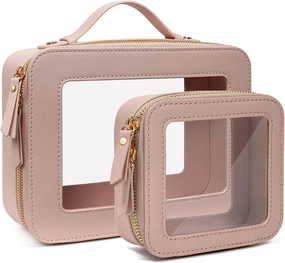 Clear Makeup Bag, Small Makeup Bag TSA Approved Toiletry Bag Cosmetic Travel Bag Cute Makeup Bag Organizer Makeup Case Pouch Car Essentials for Women Men