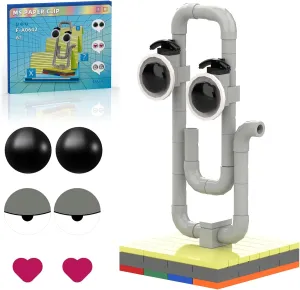 Clippy MS Office Assistant Building Blocks Compatible with Cute Vintage MS Office Clippy Model Toy Building Set, Funny Birthday White Elephant Gifts for Adults Boys Kids