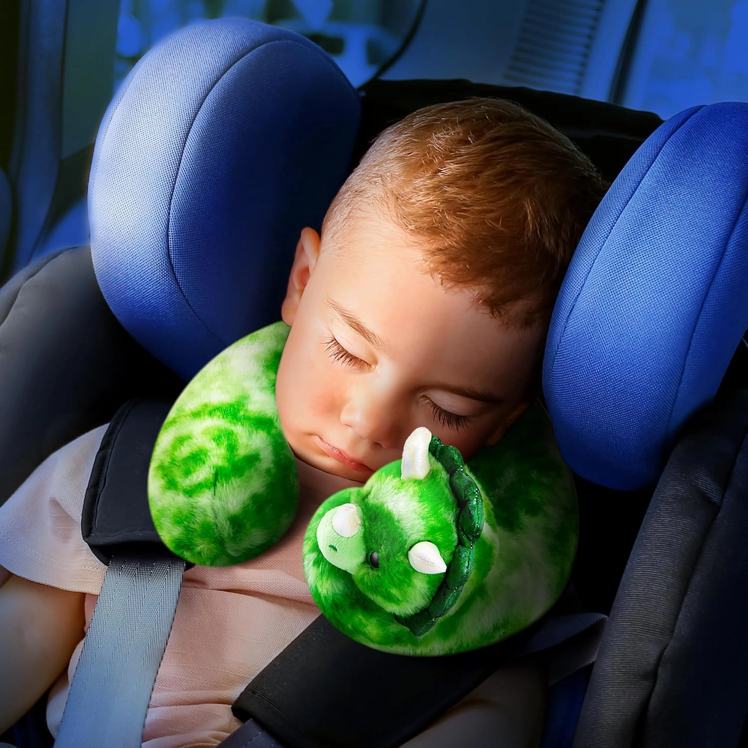 Cloudz Kids Super Soft N' Cuddly Animal Airplane Travel Neck Pillow! Keep Children Comfy and Supported with a Buddy While Traveling or just Resting at Home - Blue Dog