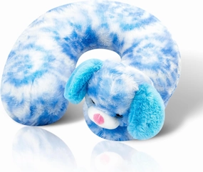 Cloudz Kids Super Soft N' Cuddly Animal Airplane Travel Neck Pillow! Keep Children Comfy and Supported with a Buddy While Traveling or just Resting at Home - Blue Dog