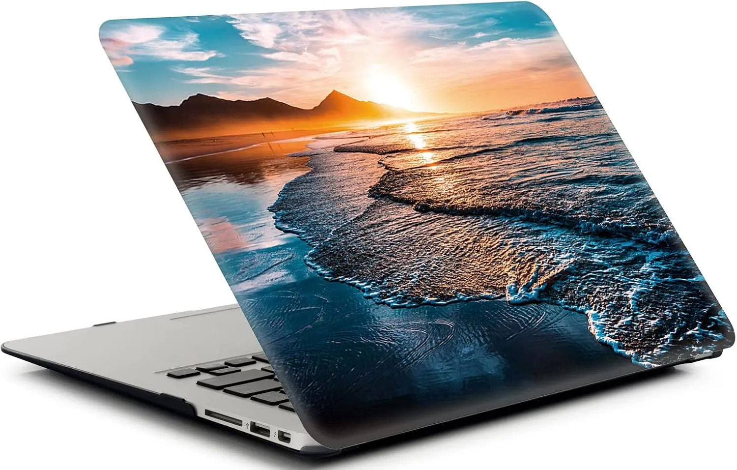 Compatible with MacBook Pro 13 Inch Case 2022 2021 2020 Release A2338 M2 M1/A2289/A2251 with Touch Bar/ID,Sea Landscape Plastic Hard Shell Case & Keyboard Cover& Screen Protector, Beach Sunset