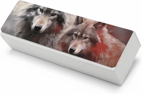 Cool Wolf Painting Portable Glasses Case Hard Shell Eyeglasses Protection Pouch Eyeglass Cover Box for Men Women