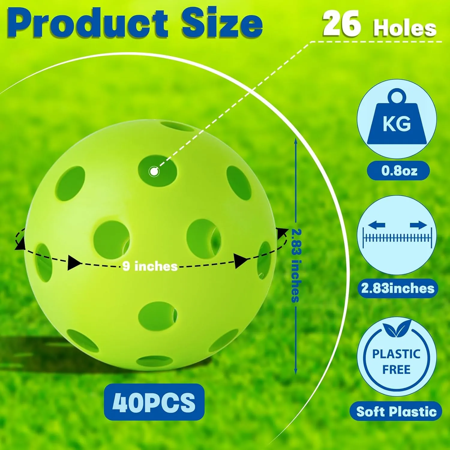 Coopay 40 Pack Baseball Practice Balls Plastic Training Balls Lightweight Hollow Softballs with a Drawstring Bag for Hitting, Baseball Training Indoor Outdoor Use