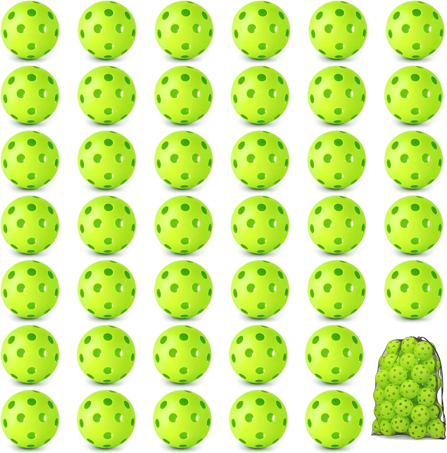 Coopay 40 Pack Baseball Practice Balls Plastic Training Balls Lightweight Hollow Softballs with a Drawstring Bag for Hitting, Baseball Training Indoor Outdoor Use
