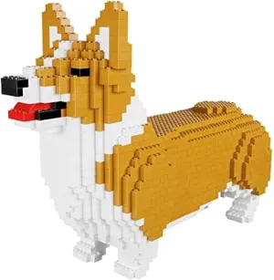 Corgi 1520PCS DIY 3D Dog Building Blocks Set - Life-Size Dogs & Animals