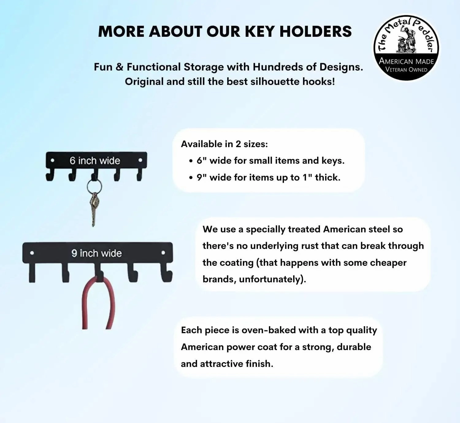 Corgi - Key Holder & Dog Leash Hanger for Wall - Large 9 inch Wide with 5 Hooks - Made in USA