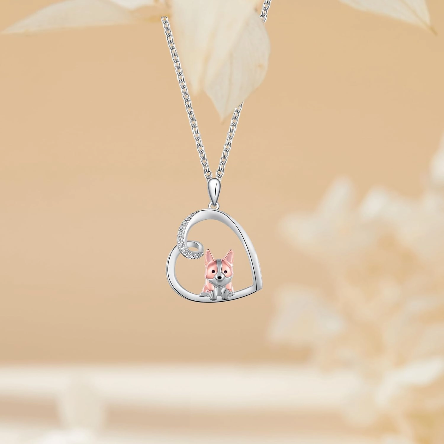 Corgi/Dachshund/Yorkie Necklace 925 Sterling Silver Gifts for Corgi Lovers Gifts for Women Cute Dog Necklace Jewelry