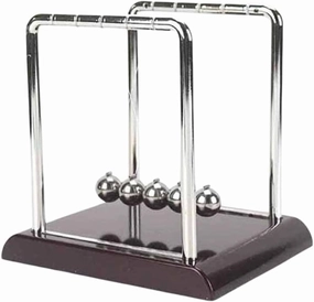 Cradle Classic Metal Desk Toy Swinging Executive Stress Science Gadget Educational Tool for Home and (A, 17.5x18.5cm)